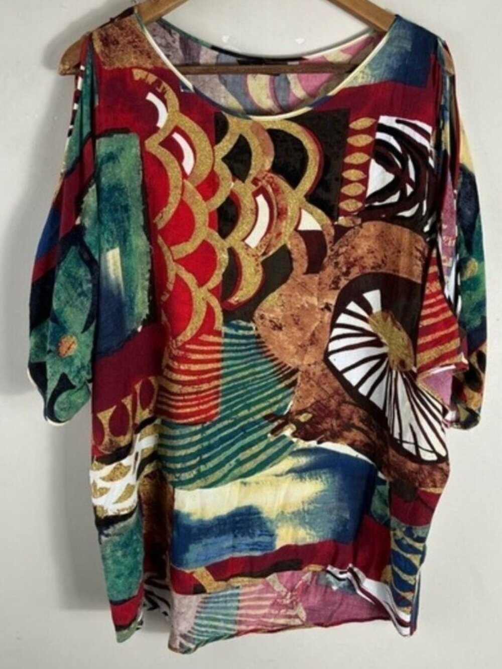Jams World “Merlot” Slitted Sleeve Women’s Blouse Made in Hawaii Size Medium